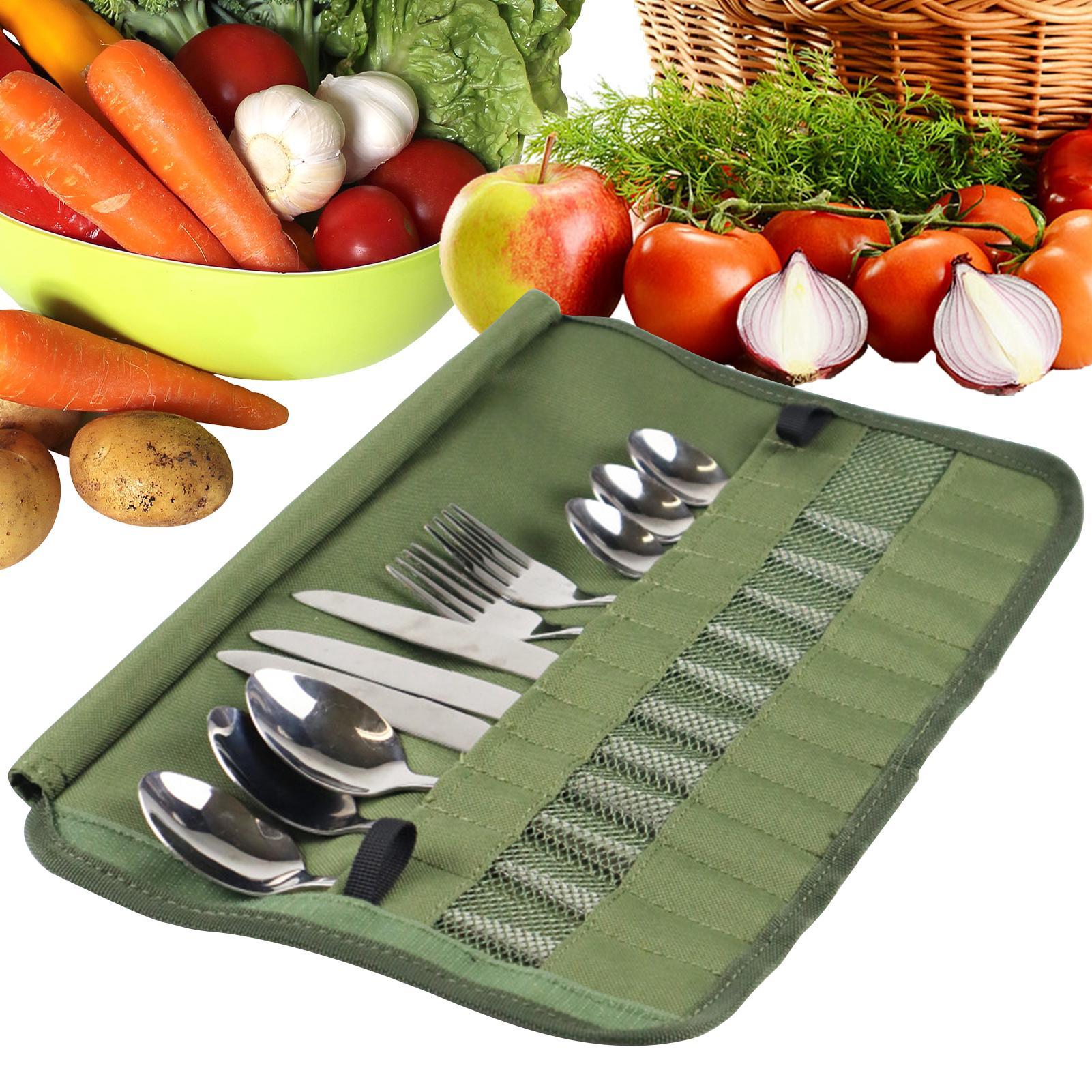 Quechua Camping Cooking Set - Camping Tableware Roll Bag Kitchen Cooking