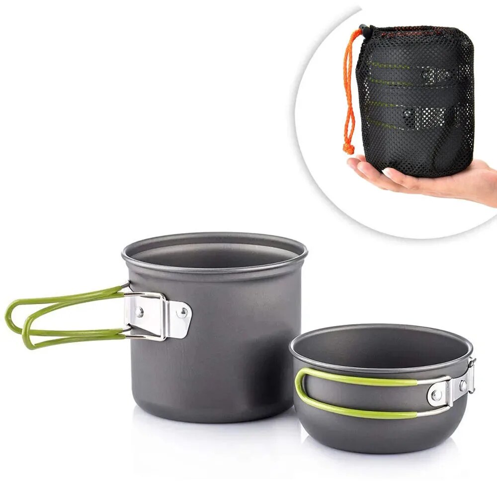 Camping Cooking Gadgets - Camping Cookware Mess Kit Ultralight Camping