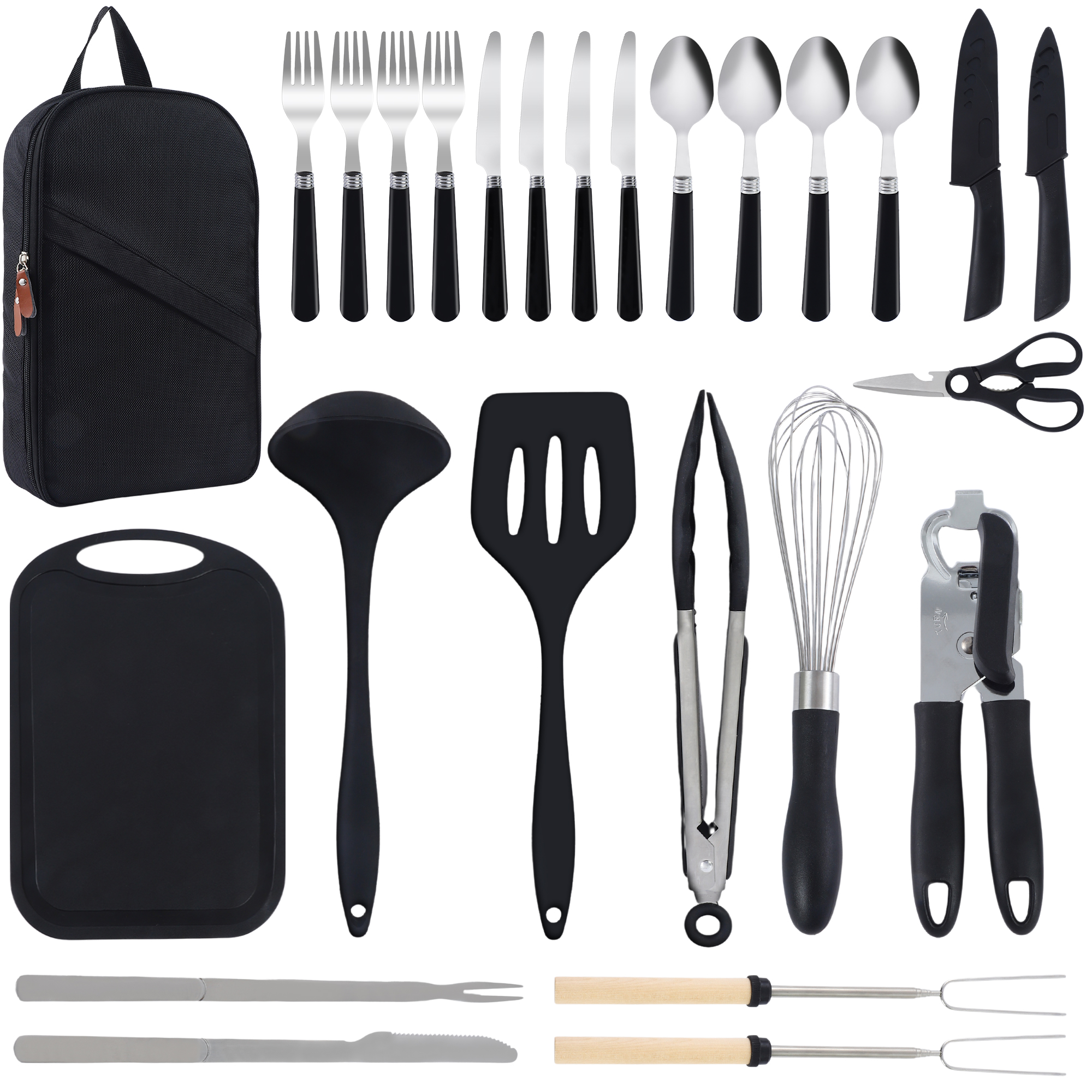 Quechua Camping Cooking Set - 26Pcs Outdoor Camping Cooking Utensils Set