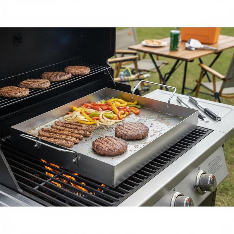 Camping Cooking Accessories - Free Shipping-Rectangular Flat Top Plate 17x13