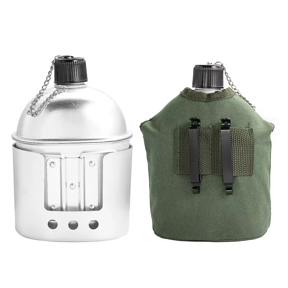 Camping Cooking Alcohol - Military Canteen Kettle Camping Cookware Set