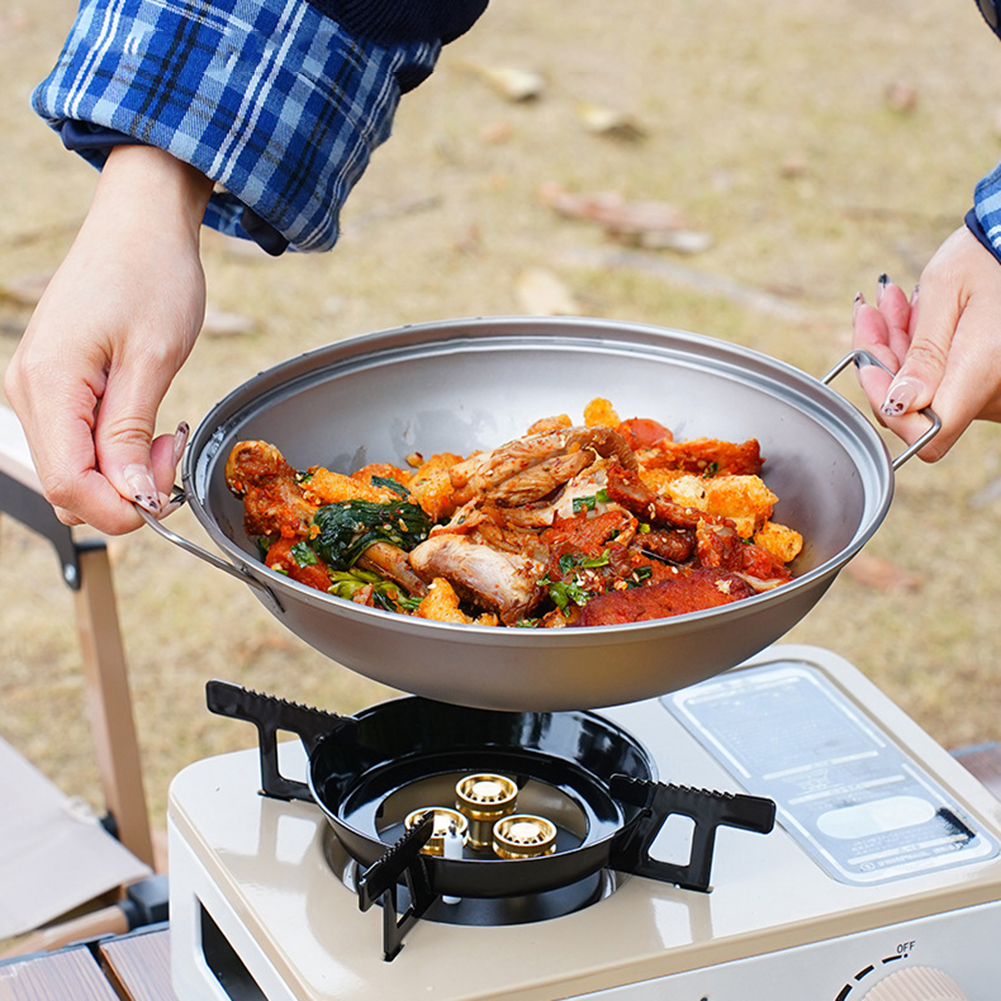 Titanium Wok Pan with Lid Doub - Camping Cooking Gadgets recensie en prijs