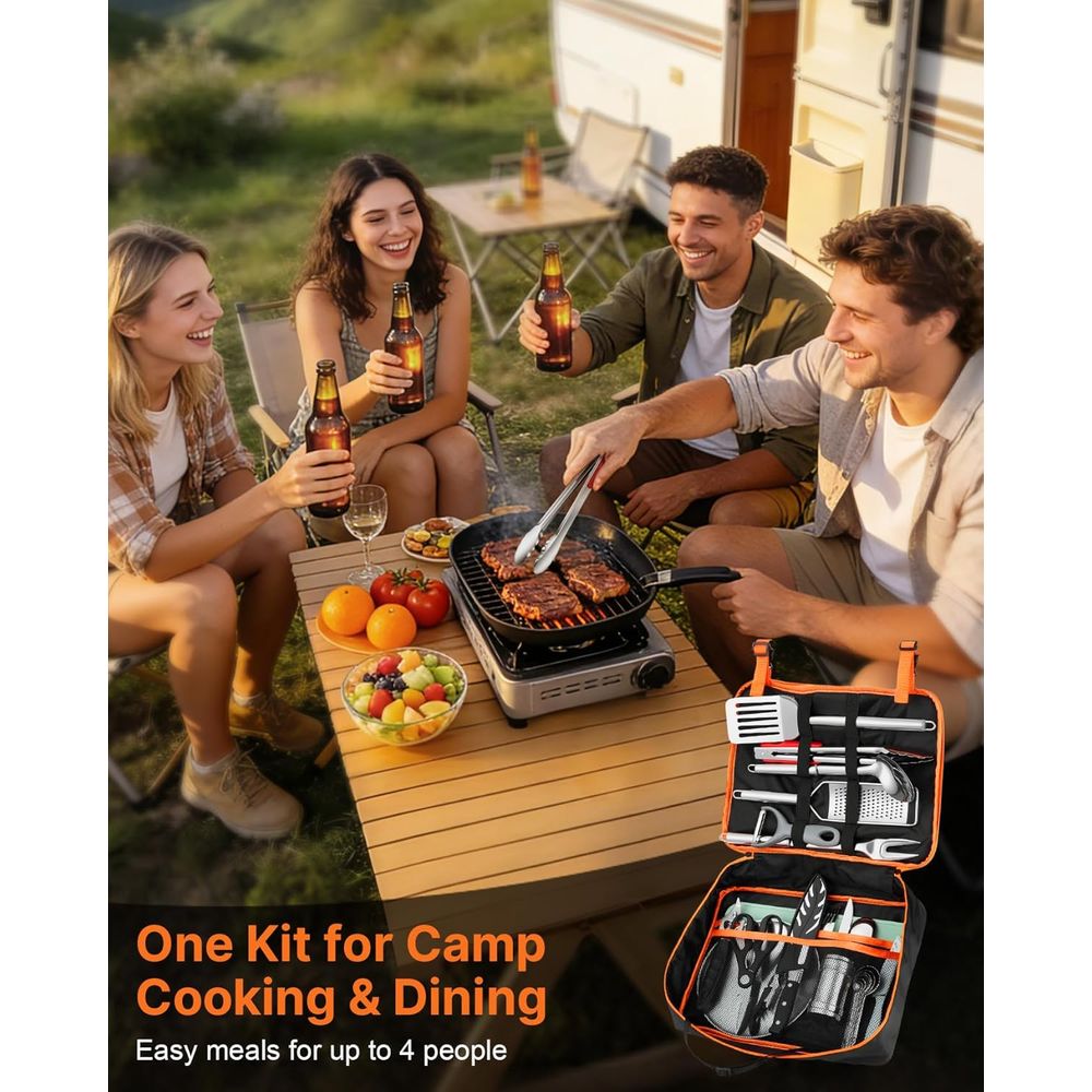 Compact Camping Kitchen Set wi - Camping Cooking Utensil Set recensie en prijs