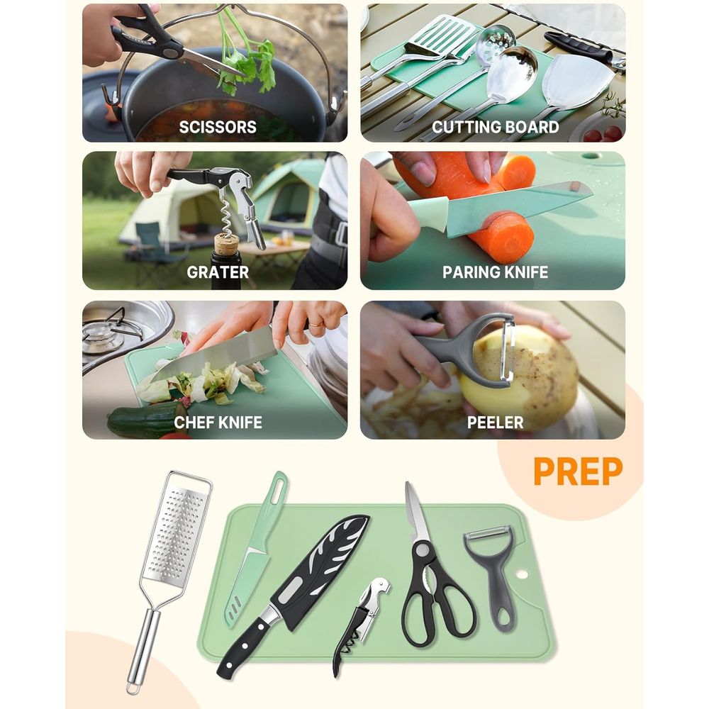 Compact Camping Kitchen Set wi - Camping Cooking Utensil Set recensie en prijs