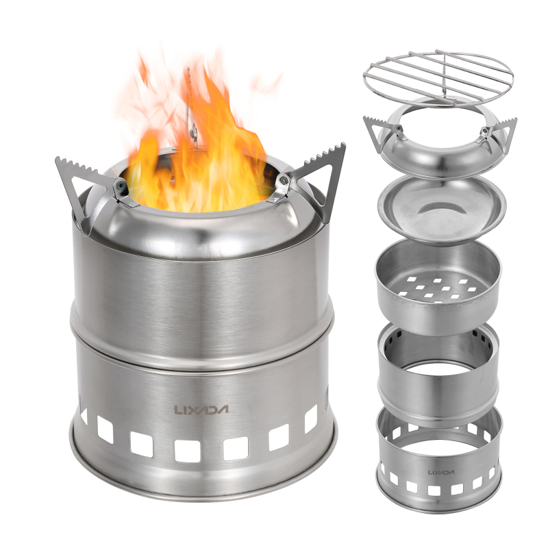 Lixada Stainless Steel Wood St - Camping Cooking Alcohol recensie en prijs