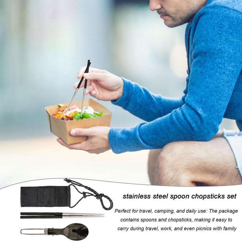 Foldable Spoon Chopsticks Trav - Camping Cooking And Eating Set recensie en prijs
