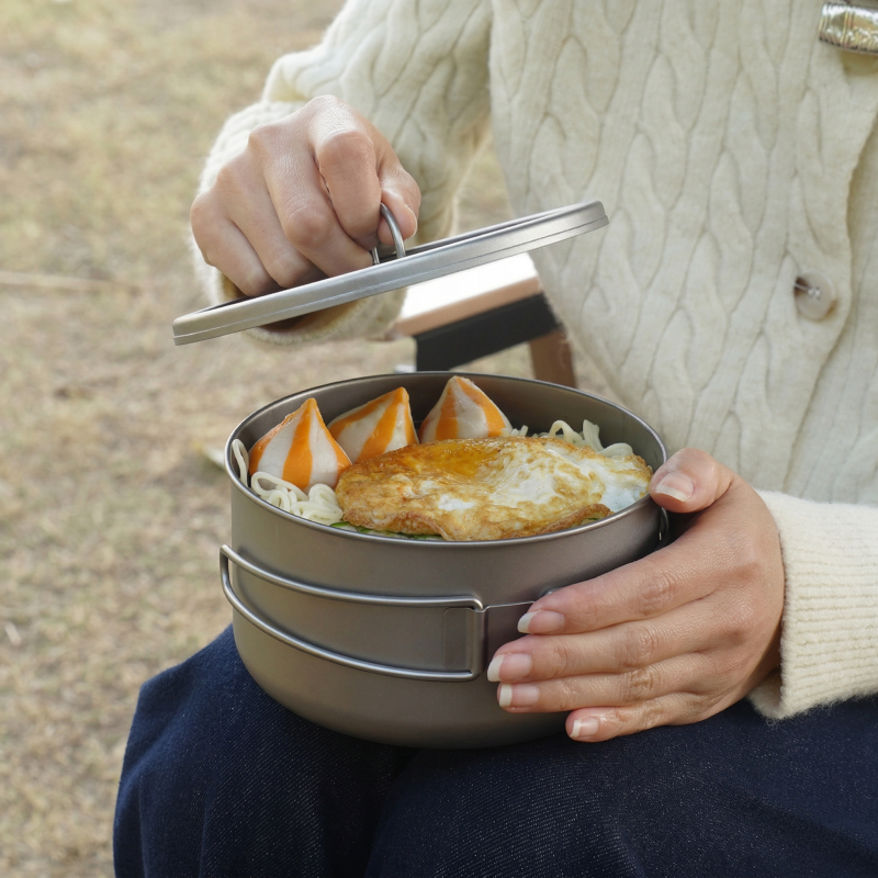 Titanium Folding Camping Pot L - Camping Cooking Set 2 Person recensie en prijs