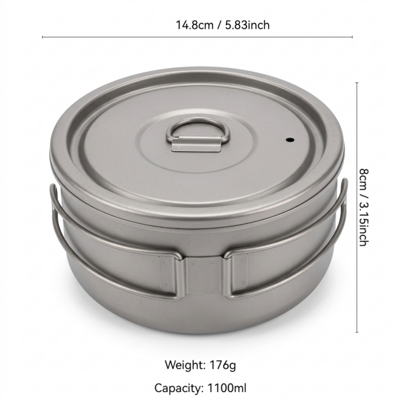 Titanium Folding Camping Pot L - Camping Cooking Set 2 Person recensie en prijs