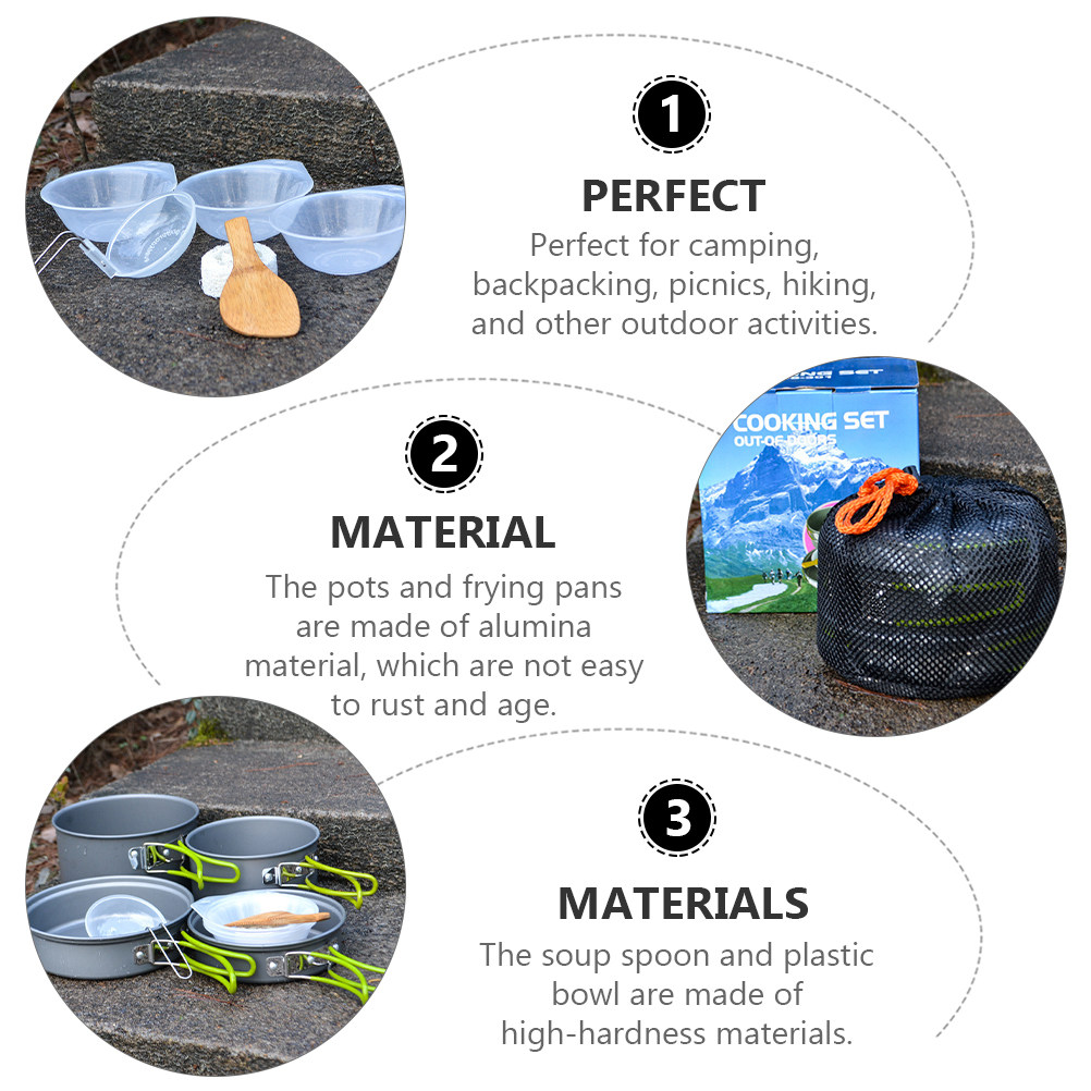 1Set Portable Camping Cookware - Camping Cooking Pan recensie en prijs