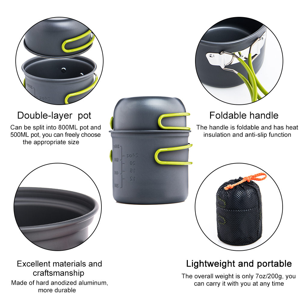 Widesea Ultralight Camping Coo - Camping Cooking Set 2 Person recensie en prijs