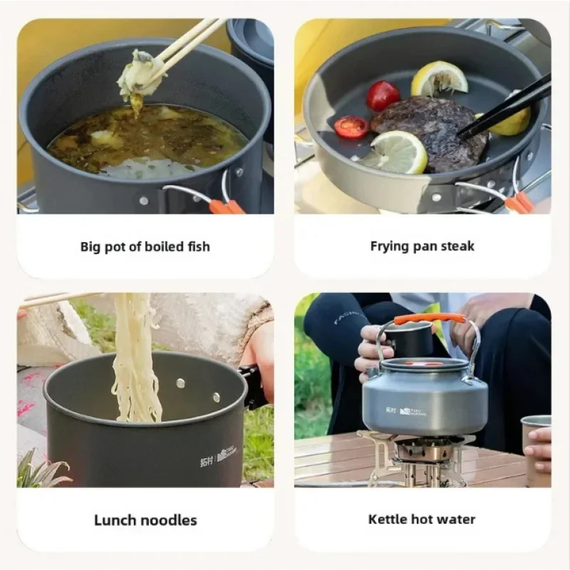 Camping Cookware Set Outdoor P - Camping Cooking And Eating Set recensie en prijs