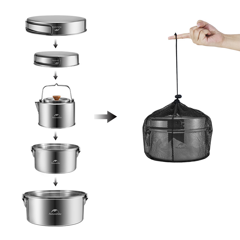 Naturehike Camping Cookware Se - Quechua Camping Cooking Set recensie en prijs