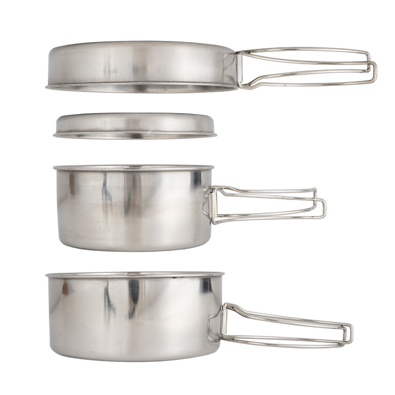 CLS 4-Piece Stainless Steel Ca - Quechua Camping Cooking Set recensie en prijs