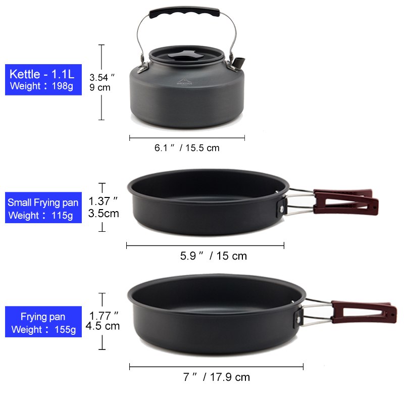 Widesea Camping Cookware Set O - Quechua Camping Cooking Set recensie en prijs