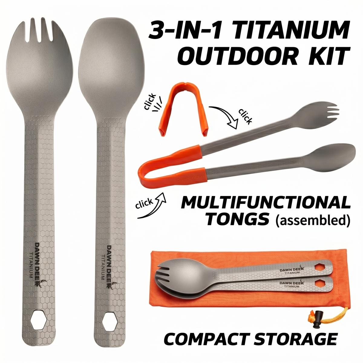 DAWN DEER 3-in-1 Titanium Spor - Quechua Camping Cooking Set recensie en prijs
